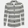 Emporio Armani Monochrome Striped Cotton Button Front Jacket In White