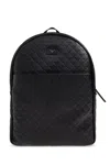 Emporio Armani Monogram Backpack In Black