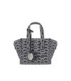 Emporio Armani Small Shopper Bag In Jacquard Canvas With All-over Monogram