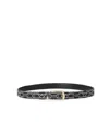 Emporio Armani Monogram Blue Ecru Reversible Belt In Blue