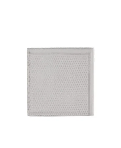 Emporio Armani Monogram Frayed Scarf In Gray