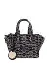 Emporio Armani Monogram Handbag In Denim