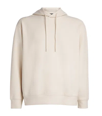 Emporio Armani Monogram Hoodie In Neutral