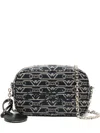 Emporio Armani All-over Monogram Jacquard Camera Case In Blue
