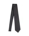 Emporio Armani Monogram-jacquard Pointed Tip Tie In Black