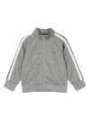 Emporio Armani Monogram-jacquard Side-stripe Track Jacket In Grey
