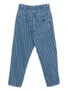 Emporio Armani Monogram Jeans In Blue