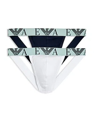 Emporio Armani Monogram Jockstrap - Set Of 2 In Black