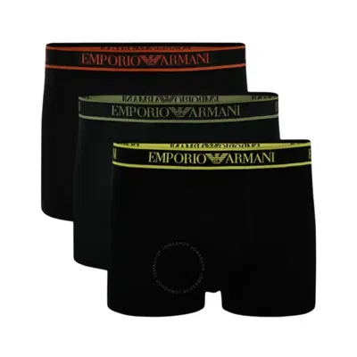 Emporio Armani Monogram Logo Three-pack Boxer Briefs In Multi
