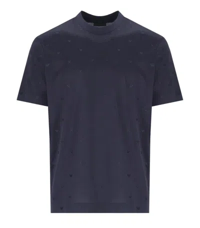 EMPORIO ARMANI EMPORIO ARMANI MONOGRAM NAVY BLUE T-SHIRT