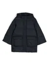 Emporio Armani Monogram Padded Jacket In Blue