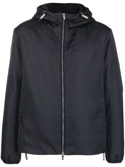 Emporio Armani Barbour Beadnell Waxed Cotton Jacket In Blue