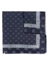 Emporio Armani Monogram-pattern Scarf In Blue