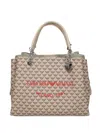 Emporio Armani Monogram-pattern Tote Bag In Neutrals