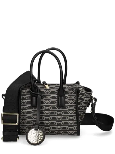 Emporio Armani Monogram-patterned Mini Bag In Black