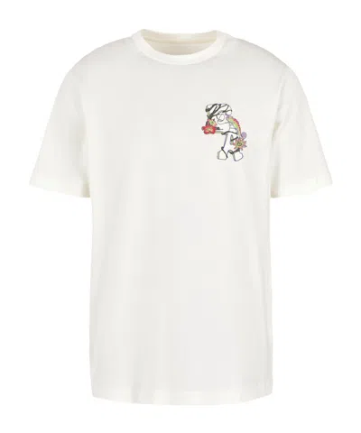 Emporio Armani Monogram-print Cotton T-shirt In White