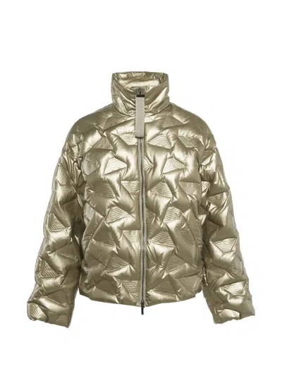 Pre-owned Emporio Armani Monogram Quilted Jacket In Gold