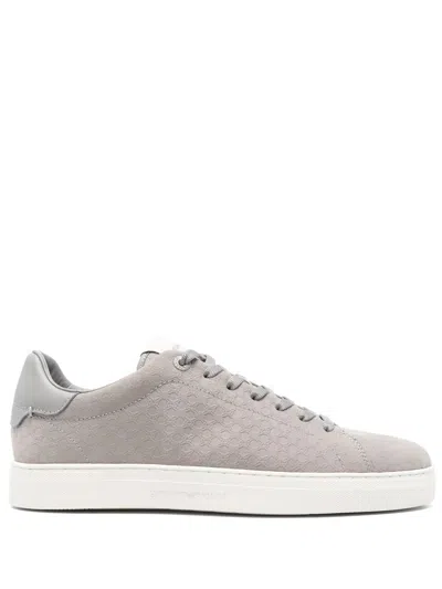 Emporio Armani Monogram Sneakers In Gray