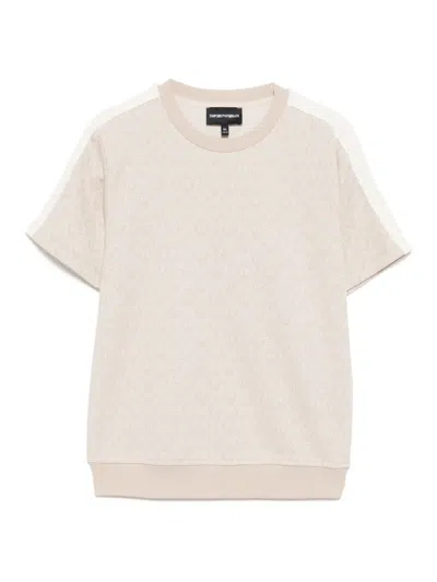 Emporio Armani Kids' Monogram T-shirt In Neutrals