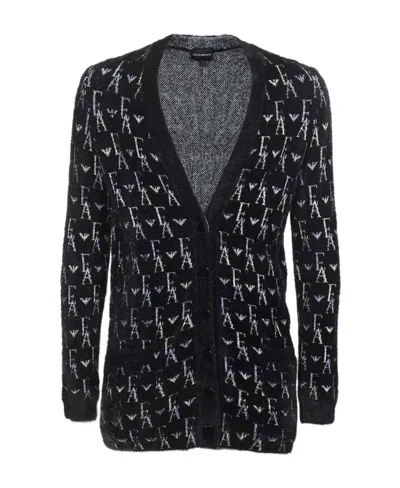 Emporio Armani Knit Cardigan In Black