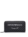 Emporio Armani Monogram Wallet In Black