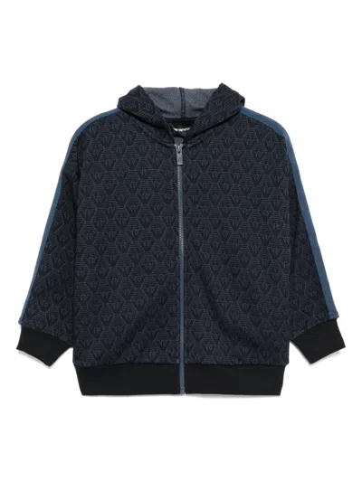 Emporio Armani Kapuzenjacke Mit Monogramm In Blau