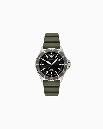 Emporio Armani Montres À Bracelet En Caoutchouc In Green