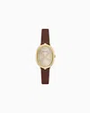 Emporio Armani Montres À Bracelet En Cuir In Gold