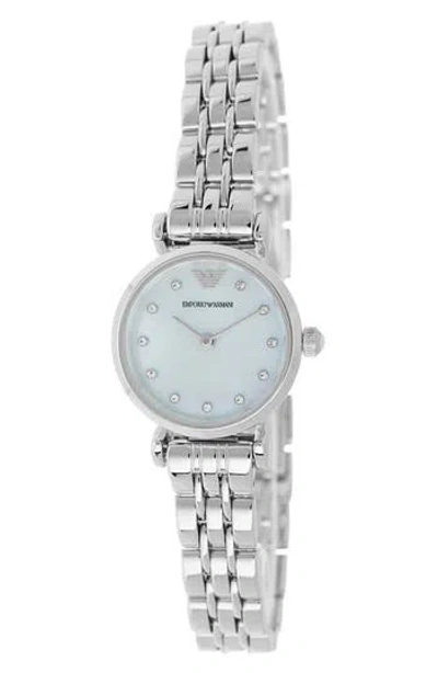 Emporio Armani Mother-of-pearl Bracelet Watch, 22mm In Silver