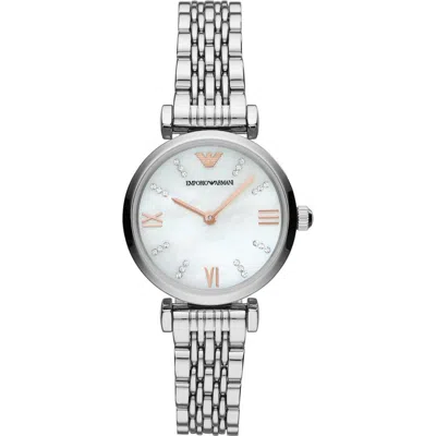 Emporio Armani Mother-of-pearl Bracelet Watch, 28mm In Silver