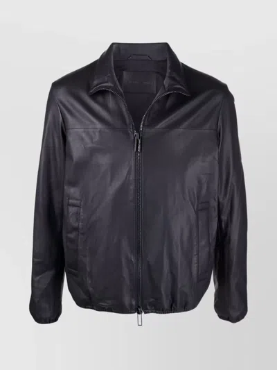 EMPORIO ARMANI MOTORCYCLE JACKET WITH ELASTICIZED CUFFS AND HEM
