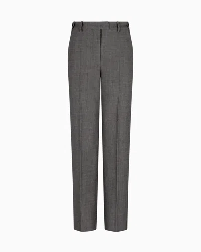 EMPORIO ARMANI MOULINÉ CRÊPE WOOL TROUSERS