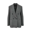 Emporio Armani Double-breasted Blazer In Grey