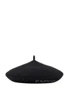Emporio Armani Fitted Round Crown Hat With Crystal And Stud Embellishments In Black