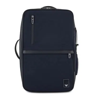 Emporio Armani Multi-compartment Backpack With Padded Straps In Black