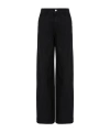 Emporio Armani Linen Blend Wide-leg Jeans In Black