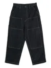 Emporio Armani Cargo Denim Jeans In Black