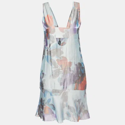 Pre-owned Emporio Armani Multicolor Printed Twill Sleeveless Mini Dress S