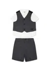 Emporio Armani Blue Set For Baby Boy With Iconic Logo In Multicolor