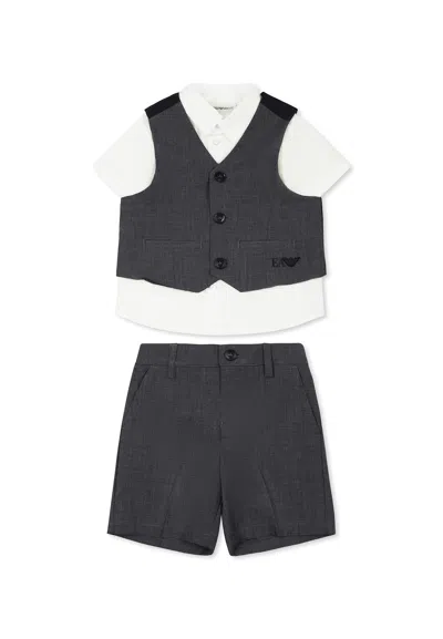 EMPORIO ARMANI MULTICOLOR SET FOR BABY BOY WITH ICONIC LOGO