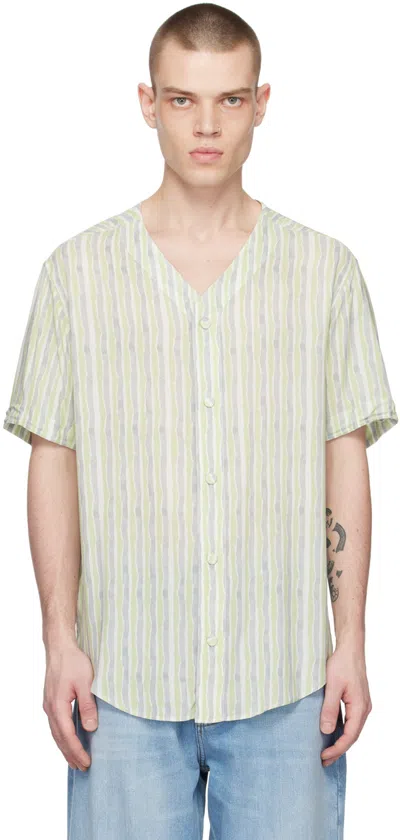 Emporio Armani Multicolor Striped Shirt In Green