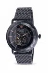 Emporio Armani Multifunction Black Stainless Steel Mens Watch In Black
