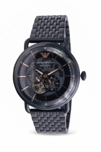 Emporio Armani Multifunction Black Stainless Steel Mens Watch