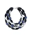 Emporio Armani Multistrand Necklace With Multiform Gemstones In Blue