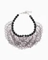 Emporio Armani Multistrand Necklace With Faceted Spheres In Metallic