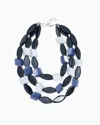 Emporio Armani Multistrand Necklace With Multiform Gemstones In Blue