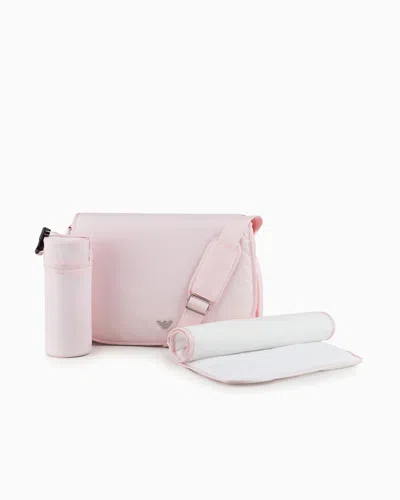Emporio Armani Kids' Mummy Bag Set With Eagle Plate In Animal Print