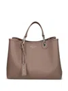 Emporio Armani Taupe Myea Medium Satchel In Gray