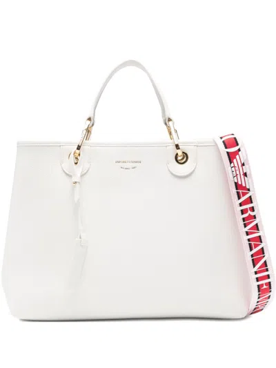 Emporio Armani My Ea Medium Shopping Bag In White