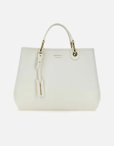 Emporio Armani My Ea Vegan Leather Handbag In Milk White In Beige